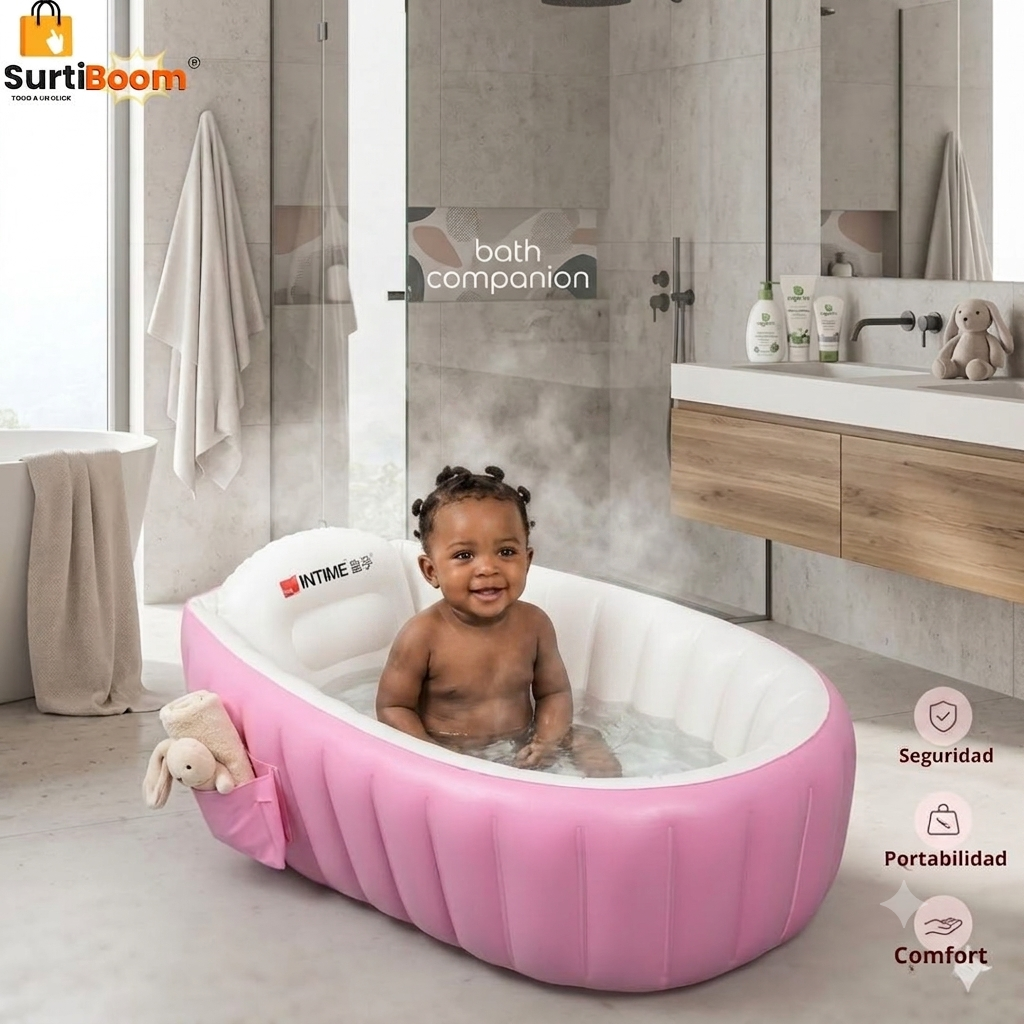Bañera Inflable para Bebés — Segura, Cómoda y Antideslizante